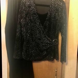 Velveteen black party outfit